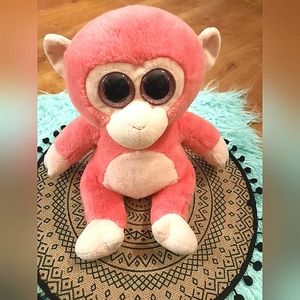 GANZ Sweet Chums Monkey Plush Stuffed Animal Pink Big Eyes